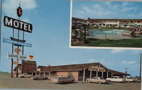 Tagus Ranch Motel Restaurant Tulare CA Postcard SC7742