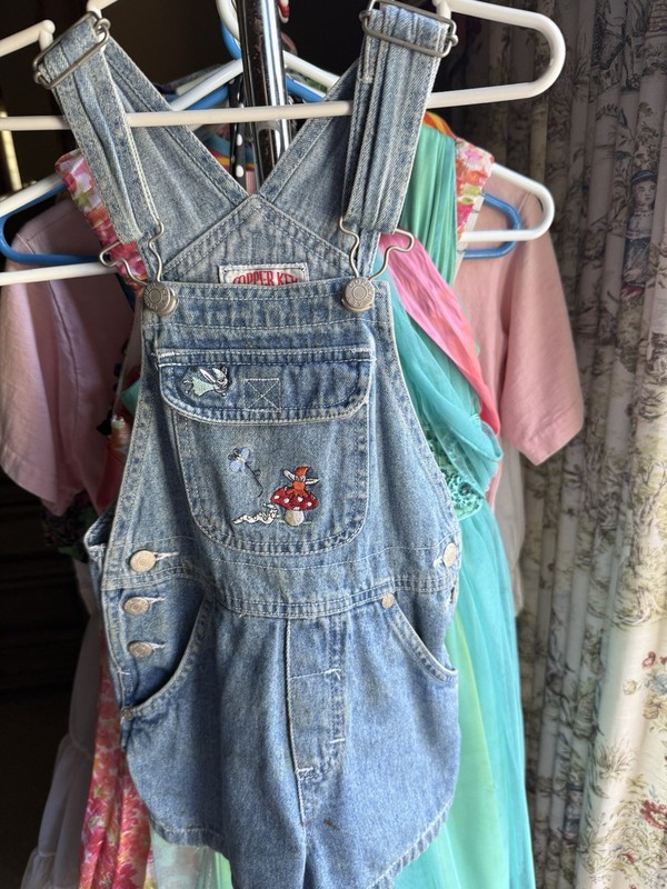 VINTAGE COPPER KEY DENIM OVERALL SHORTS SZ 4T