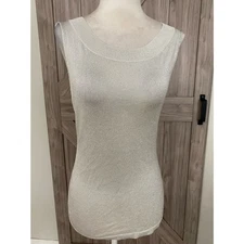 Ann Taylor LOFT XS Silver tank