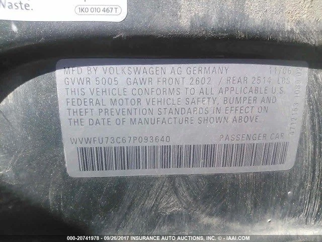Carrier 4Motion Rear 3.6L Fits 06-07 PASSAT 2040576 Foto 4 de 4