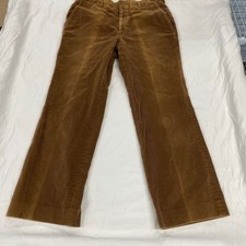 Vintage LL Bean Corduroy Pants womens 14 Brown Wide Wale Straight Leg USA Made
