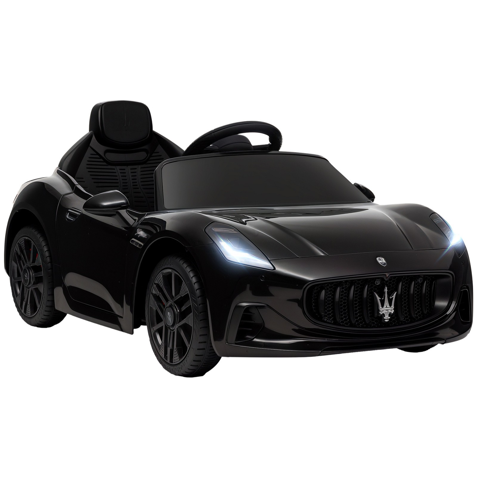 12V Kids Electric Car Licensed with Auxiliary Wheel, Remote, Black