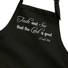 The Lord Is Good Cooking Kitchen Apron Full Length Faith Religious Bible Church