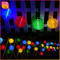 Solar Lichterkette 6M 30 Led Lampion Bunt Wasserdicht 2 Modi FüR Garten Terrasse