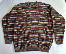 Vintage Mens Tosani Sweater 3D Colorful Funky Pullover Cotton Size Medium