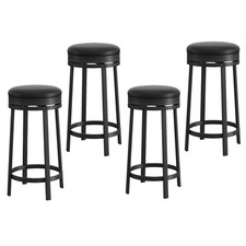 PU Leather Barstools Set of 4, 360 Degree Swivel Bar Stools for Kitchen Counter