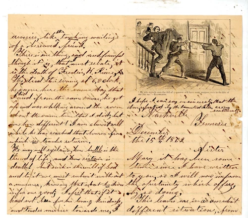 Civil War Patriotic Lettersheet Used with letter Col. Ellsworth