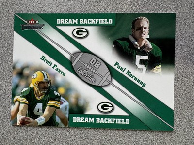 2002 Fleer Throwbacks QB Collection Brett Favre & Paul Hornung Dream Backfield