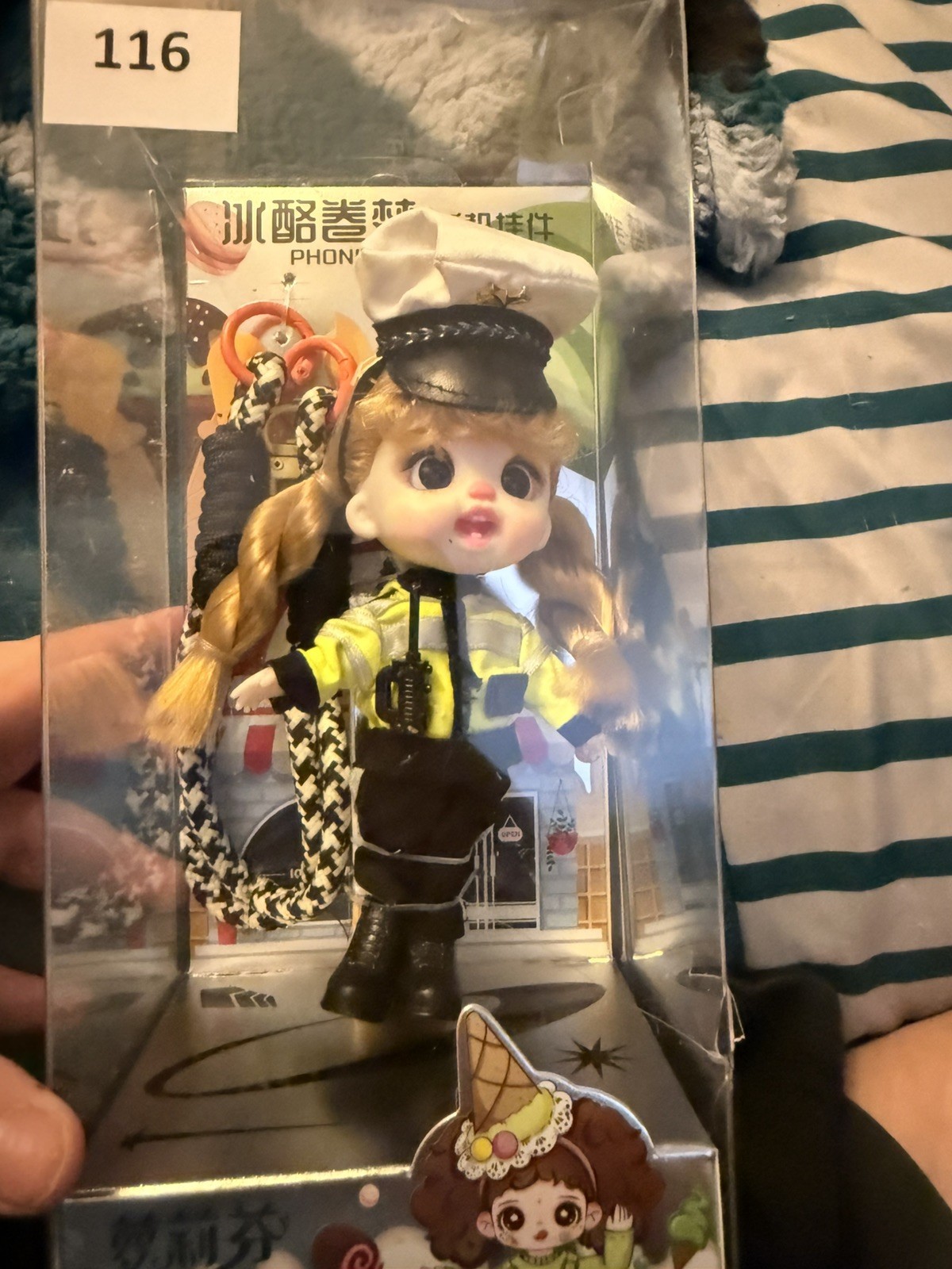 Loulifen Doll Police Officer Phone Charm Doll 