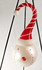 Christmas Santa Claus Snowman Ornament Character Head Plastic Large 3D Nose 9.5"