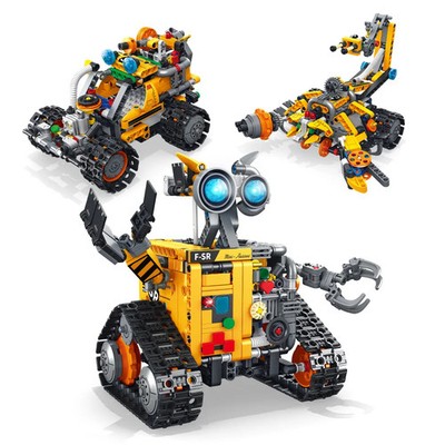 3 in 1 STEM Building Blocks Set,Remote/APP Controlled Robot Toy Coding Set 