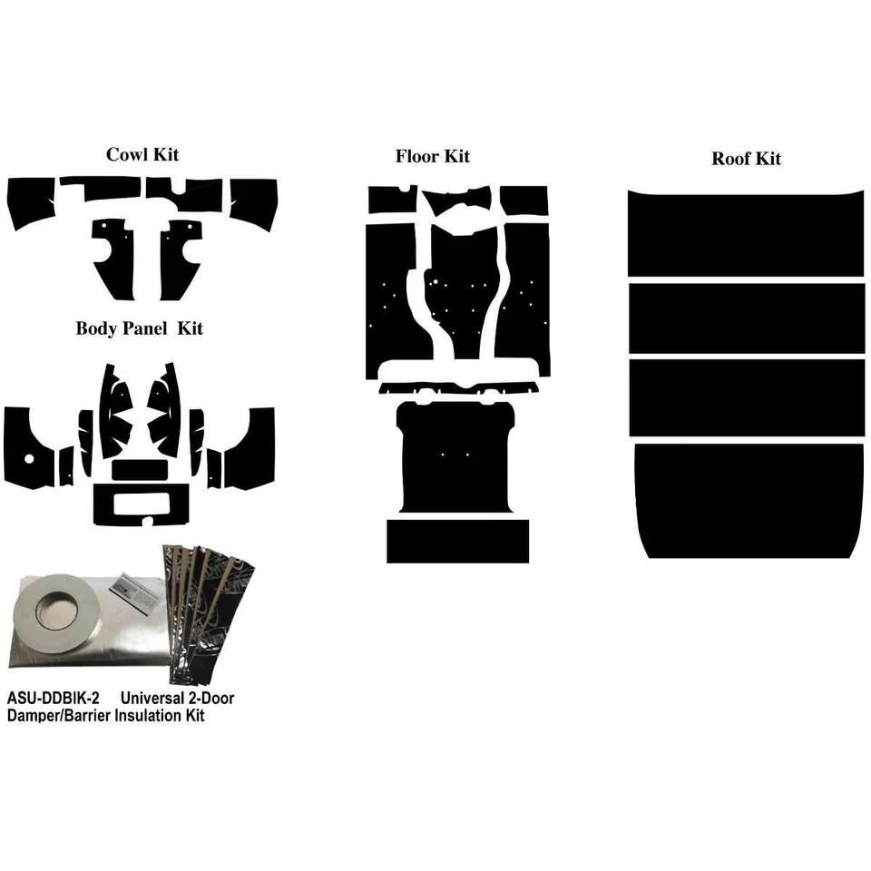 绝缘隔音器套件适用于 1963 - 91 吉普 Wagoneer Acoustishield 完整 — 第 3/4 张图片