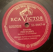 Désiré Defauw, Chicago Sym Or 78 rpm RCA Vic 11-9447: STRAVINSKY Fireworks/FAURÉ