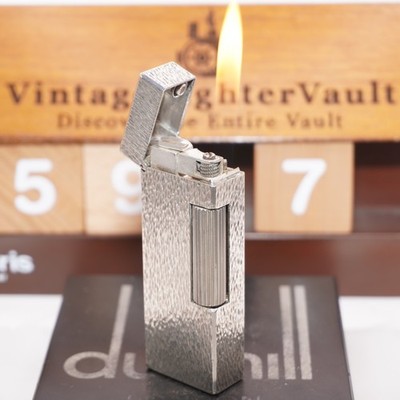 Dunhill Feuerzeug Silber Sand Muster _Ultraschall gereinigt_funktioniert