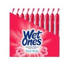 10 Packs Wet Ones Fresh Scent Antibacterial Hand Wipes 20 Count Travel Pack