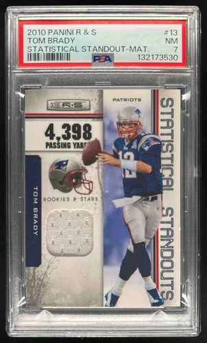 2010 Panini Rookies & Stars Tom Brady Statistical Standouts Jersey #/150 PSA 7