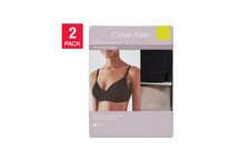 Calvin Klein Lightly Lined Microfiber Stretch 2 Pack Bra Black Gray SMALL