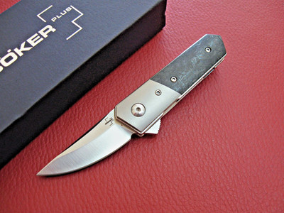 Boker Plus 01BO228SOI kwaiken Stubby Marbled CF/Ti S35VN #247 Knife MIB