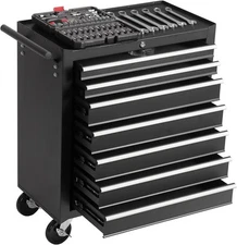 Drawers Rolling Tool Cart on Wheels,Metal Tool Box, Lock Tool Trolley Organizer
