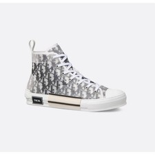 DIOR B23 League High-Top Sneaker White and Black Dior Oblique Canvas Sz 43 / 10