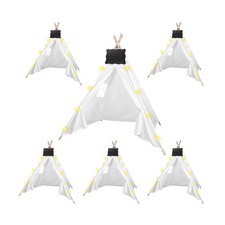 6pcs Teepee Tents Set with Markeable Small Blackboards and 10FT Str... Fast Ship