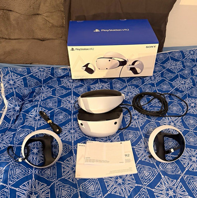 Sony PlayStation VR2 VR-Headset USB-C Set mit 2 Controllern, Kabel, Anleitung