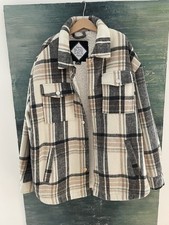 Flanell Jacke Oversize Karo braun schwarz Oversize Gr. 34