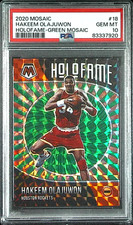 2020 Panini Green Mosaic Prizm Holofame #18 Hakeem Olajuwon Rockets HOF PSA 10