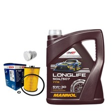 5L LONGLIFE BOSCH OIL FILTER SERVICE KIT CHANGE FOR AUDI A1 1.6 TDI SPORT 10-18