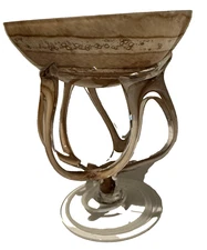 ZORZA VTG HAND BLOWN ART GLASS JELLYFISH PEDESTAL BOWL POLAND 7" (36)