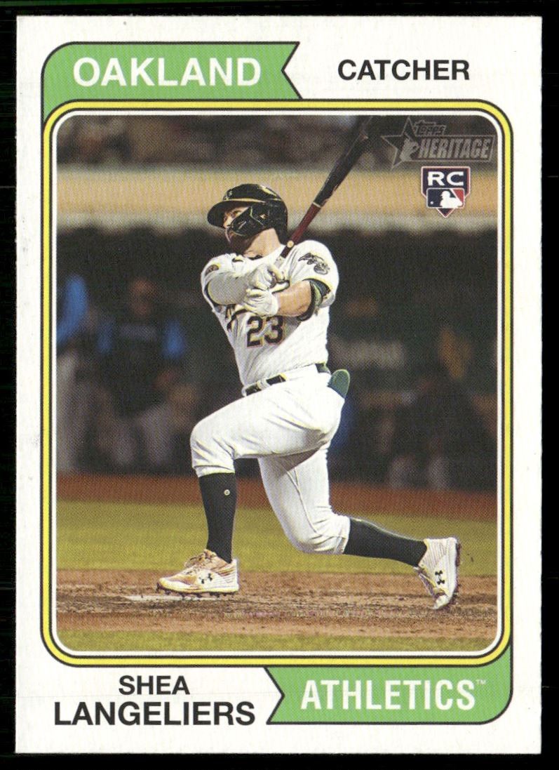 Shea Langeliers Rookie 2023 Topps Heritage Oakland Athletics #190