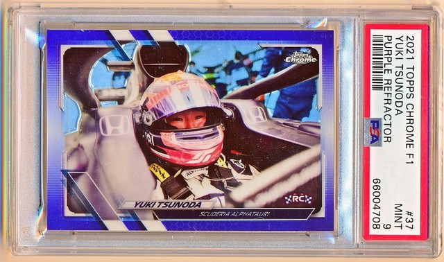 Yuki Tsunoda 2021 Topps Chrome Formula 1 Purple Refractor