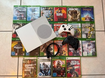 Microsoft Xbox One S 500GB   Konsole + 2 Controller + 22 Spiele | Großes Bundle