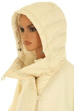 NUOVO MONCLER LUSSO AVORIO LANA LOGO PUFFER PONCHO GIACCA CAPPOTTO TAGLIA UNICA