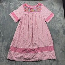 Go Softly Embroidery Patio Dress Size Large Pink Floral Gown