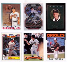 Cal Ripken Jr 6 Card Lot MLB Fleer 1992 Pro Visions, White Wave Prizm,1986 Topps