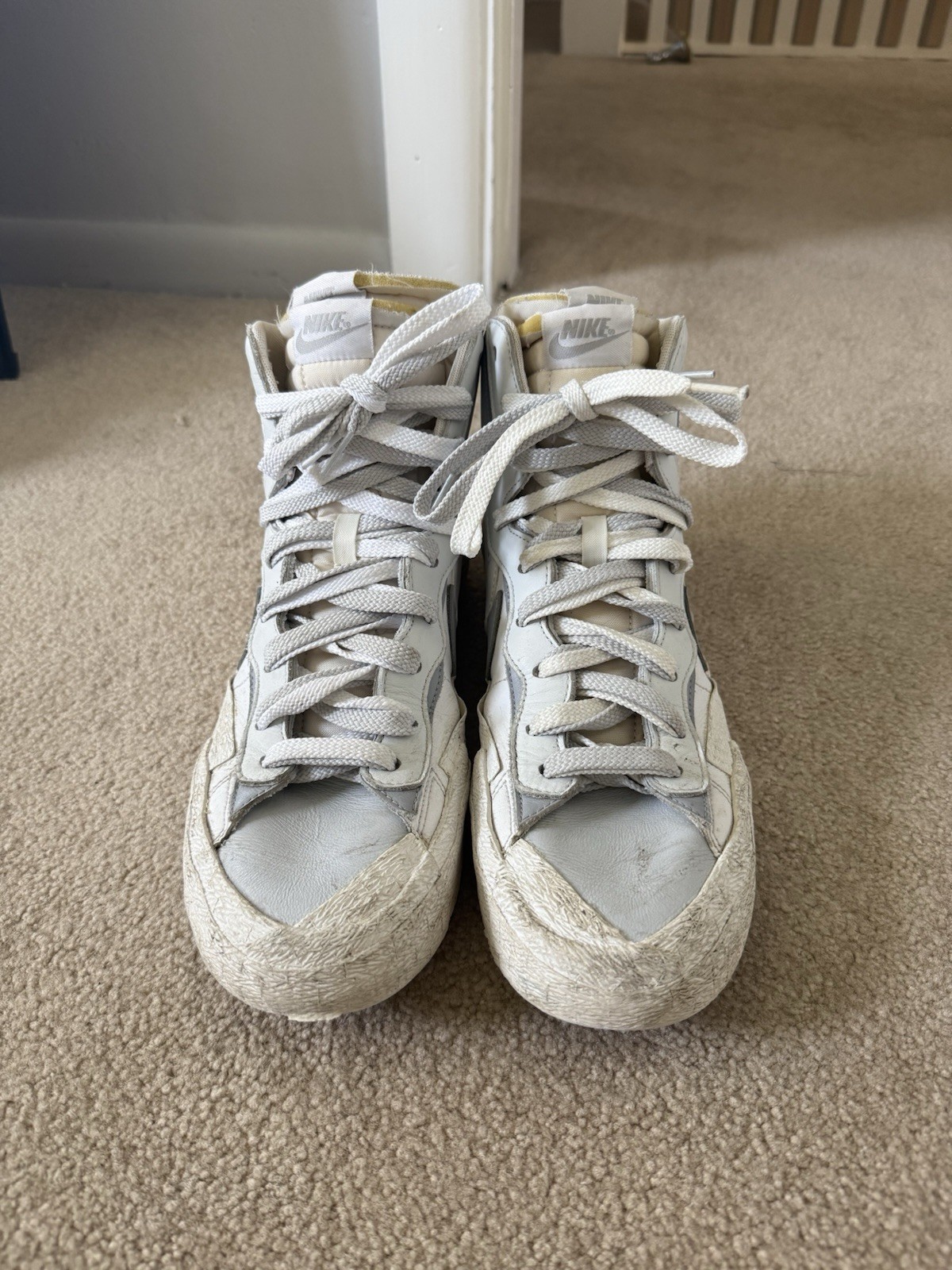 SACAI X NIKE Taglia 11 Blazer Nike Mid x Sacai bianco grigio 2019 BV0072 100