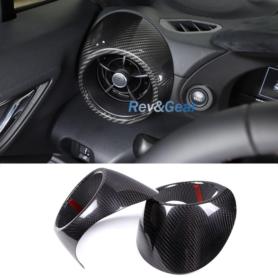 Real Carbon Fiber Dashboard Side Air vent Trim Frame Cover for GR86/ BRZ 2022-25