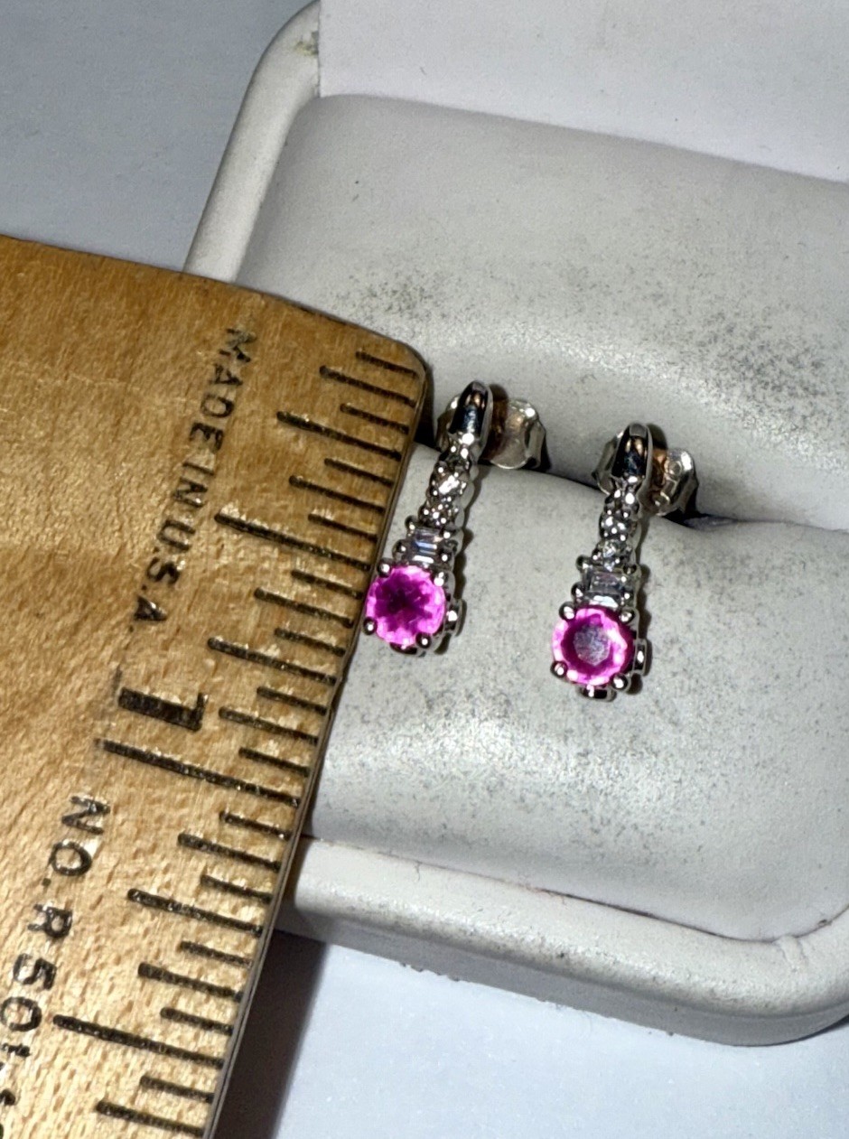 ESTATE Solid Sterling Silver Round-Cut Ruby Gemst… - image 4