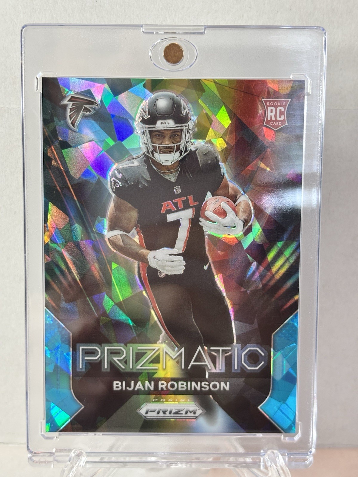 2023 Panini Prizm Bijan Robinson Prizmatic Blue Ice /99 RC