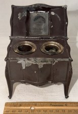 ANTIQUE PHONOGRAPH VICTROLA SMALL METAL CABINET INK WELL DESK TOOL MUSIC TOY
