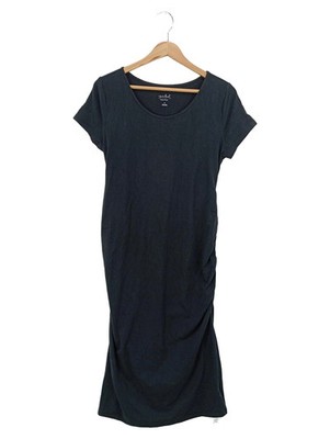 INGRID & ISABEL Damen Freizeitkleid Midikleid Schwarz Gr. 38/M Casual Raffungen