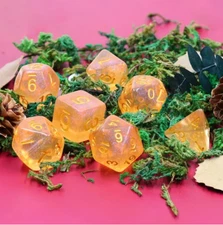 NEW RPG / D&D Dice | Sets of 7 - Iridecent Orange