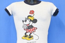 vintage 70s WALT DISNEY MINNIE MOUSE CARTOON TROPIX TOGS RINGER t-shirt XS