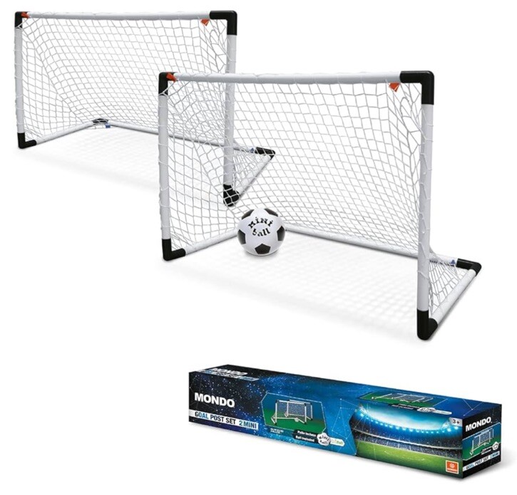 Mondo Set Mini Goals Plus Ball (2 Pieces +  1 Ball) 3ft x 2ft / 91.5x63cm Age 3+