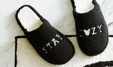 Pottery Barn Disney Micky Mouse Embroidered Stay Cozy Slippers Size Large-L