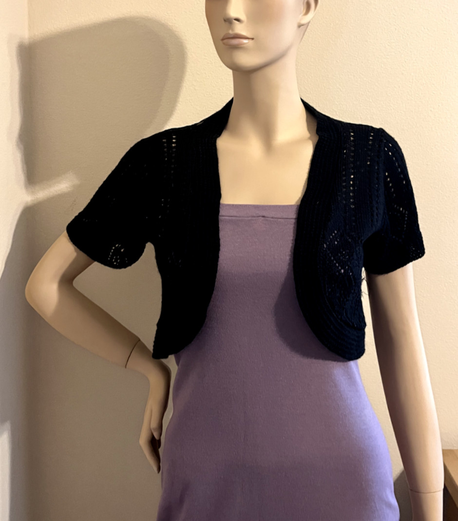 Sweater Project Black Rose Back Mesh Short Sleeve… - image 4