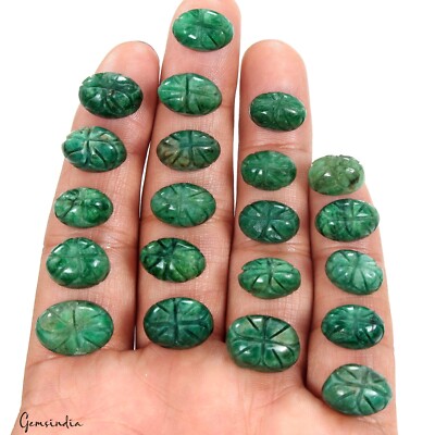 150.00 Ct Natural Green Brazilian Emerald Oval Cut Carving Earth Mined Loose Gem