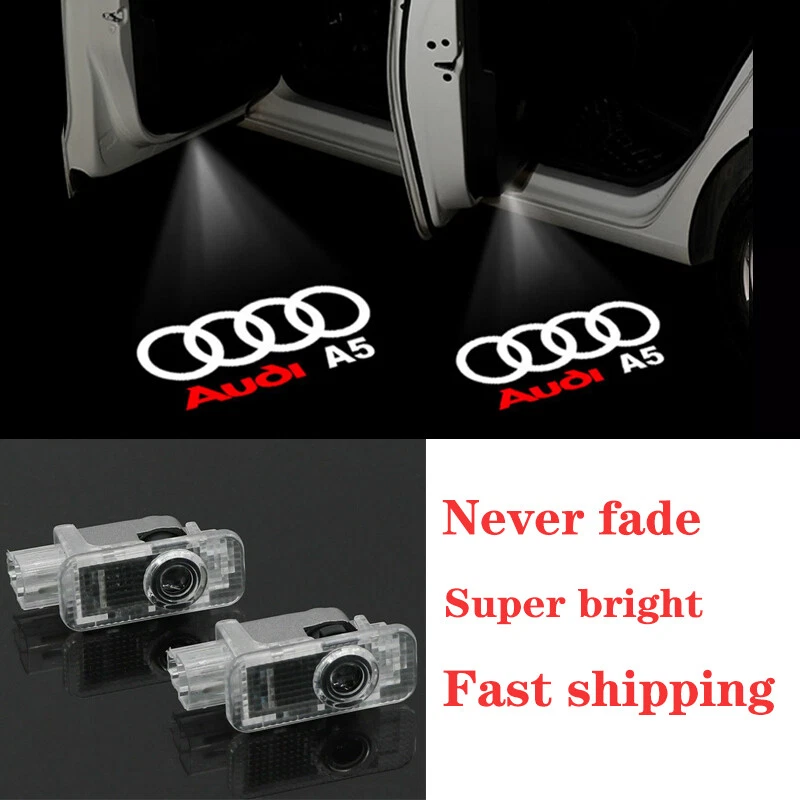 No Fading 2Pcs LED Door Projector Puddle Courtesy Lights For Audi