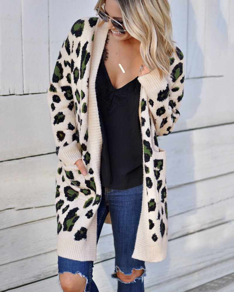 leopard cardigan sweater